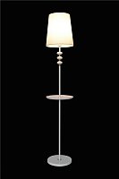 Торшер напольный c подставкой (светильник) Мелодия Света абажур из ткани 220В Белый